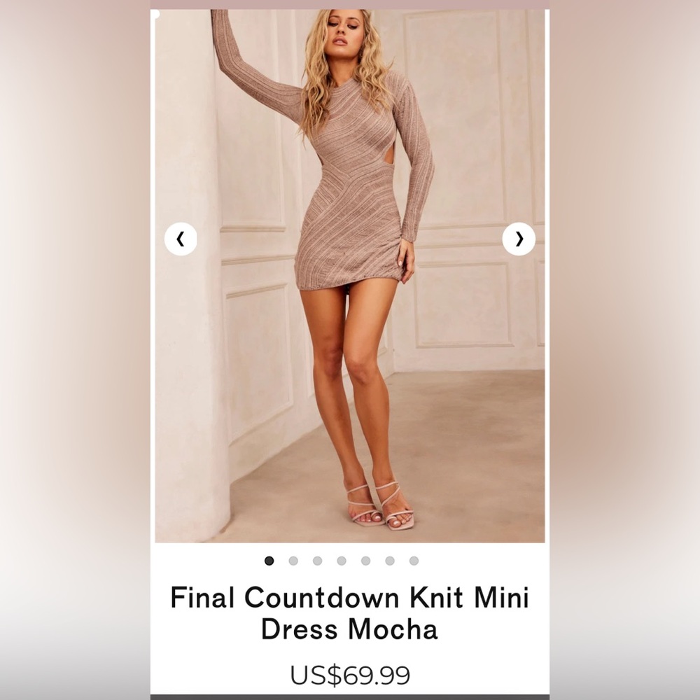 Final Countdown Knit Mini Dress Mocha